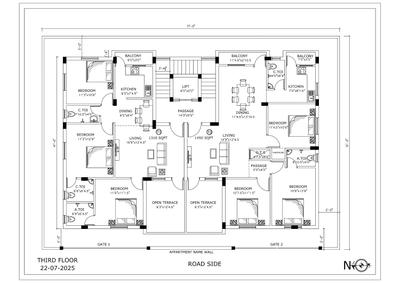 Floor Plan Image of 869 Sq.ft 2 BHK Apartment / Flat for sale in Vengaivasal Chennai for Rs. 5200000