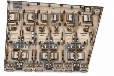 Image of 1000 Sq.ft 2 BHK Builder Floor for sale in Sector 101, Noida for Rs. 4300000