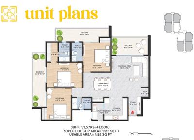 Image of 1445 Sq.ft 2 BHK Apartment / Flat for sale in Sangam Valley, Sahastradhara Road, Dehradun for Rs. 11560000