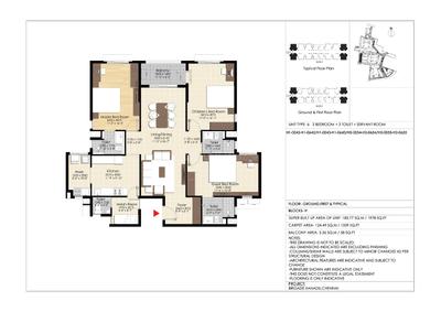 Image of 1978 Sq.ft 3.5 BHK Apartment / Flat for rent in Brigade Xanadu, Chinna Nolambur, Chennai for Rs. 60000