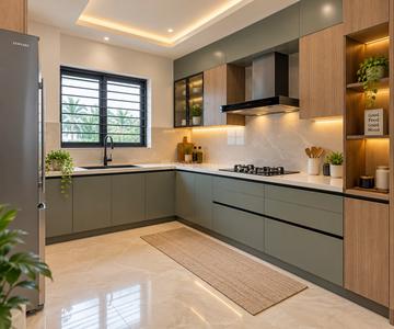 Kitchen Image of 1500 Sq.ft 3 BHK Villa for sale in Naikkanal Thrissur for Rs. 6050000