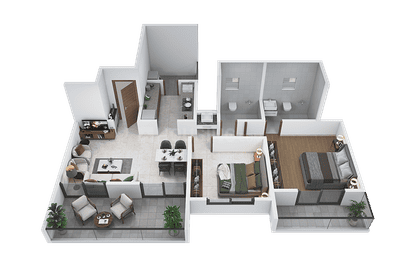 Image of 980 Sq.ft 2 BHK Apartment / Flat for sale in Sukhwani Skylines, Wakad, Pune for Rs. 9600000