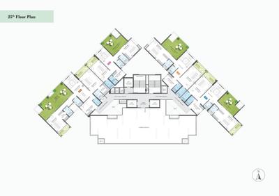 Image of 1425 Sq.ft 3 BHK Apartment / Flat for sale in Osian Almanova Phase 1, Mundhwa, Pune for Rs. 12490000