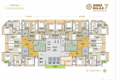 Floor Plan Image of 634 Sq.ft 2 BHK Apartment / Flat for sale in Saptrishi Shree Balaji 7, Vikhroli East Mumbai for Rs. 11000000