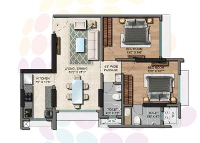 Image of 669 Sq.ft 2 BHK Apartment / Flat for sale in Oscar Om Shreepal, Ghatkopar East, Mumbai for Rs. 21300000