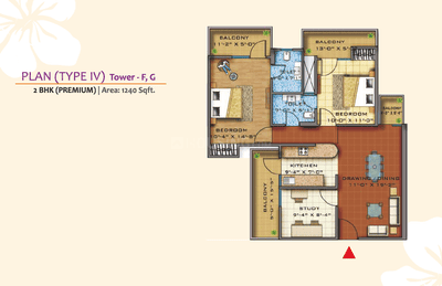 1240 Sqft BHK Flat for sale in K W Srishti Raj Nagar