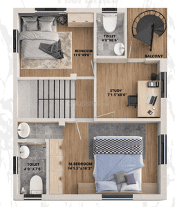 Image of 1600 Sq.ft 3 BHK Independent House for sale in Iyyappanthangal, Chennai for Rs. 13000000