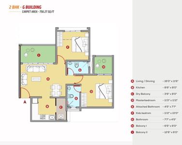 Image of 1020 Sq.ft 2 BHK Apartment / Flat for sale in Sukhwani Skylines, Wakad, Pune for Rs. 9800000