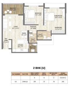 Image of 1092 Sq.ft 2 BHK Apartment / Flat for sale in Arun Sanctum, Ravet, Pune for Rs. 7500000