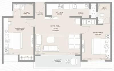 Image of 876 Sq.ft 2 BHK Apartment / Flat for sale in Shilp North Sky, Gujarat International Finance Tec City, Gandhinagar for Rs. 15000000