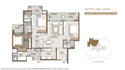Image of 1939 Sq.ft 3.5 BHK Apartment / Flat for sale in Smartworld One DXP, Sector 113, Gurgaon for Rs. 34000000