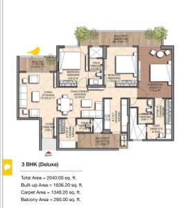 Image of 2555 Sq.ft 3 BHK Apartment / Flat for sale in Prateek Canary, Sector 150, Noida for Rs. 37200000