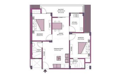 Image of 1152 Sq.ft 2 BHK Apartment / Flat for sale in UDB Orchid, Bhankrota, Jaipur for Rs. 3200000