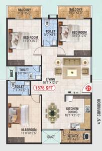 Image of 1250 Sq.ft 2 BHK Apartment / Flat for sale in C V Raman Nagar, Bengaluru for Rs. 15000000