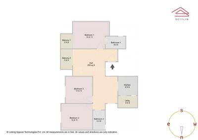 Image of 1362 Sq.ft 3 BHK Apartment / Flat for sale in GR Sankalpa by GR Constructions, Choodasandra, Bengaluru for Rs. 11700000