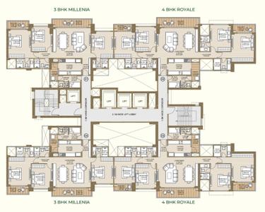 Image of 2500 Sq.ft 3 BHK Apartment / Flat for sale in L And T Crestoria Estate T5, Panvel, Navi Mumbai for Rs. 16000000
