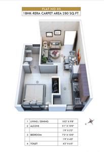 Image of 380 Sq.ft 1 BHK Apartment / Flat for sale in Atmiya Prime Vista Phase 2, Ghatkopar East, Mumbai for Rs. 8000000