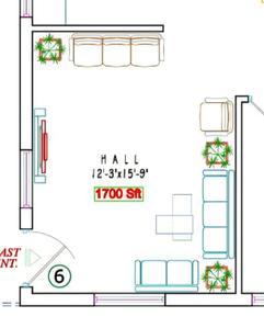 Hall Image of 1700 Sq.ft 3 BHK Apartment / Flat for sale in Puppalaguda Hyderabad for Rs. 11900000
