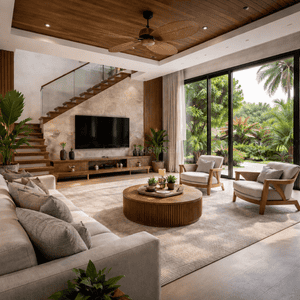 Living Room Image of 1500 Sq.ft 3 BHK Independent House for sale in Chavakkad Thrissur for Rs. 8600000
