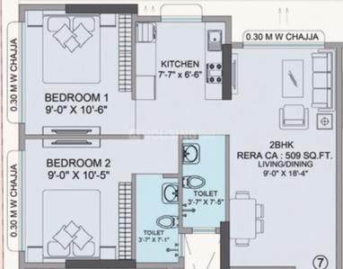 Image of 665 Sq.ft 2 BHK Apartment / Flat for sale in Vikhroli East, Mumbai for Rs. 11000000