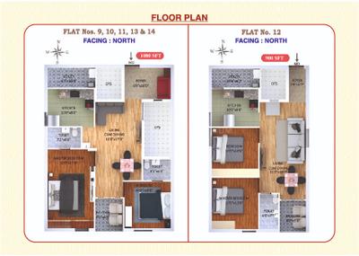 Image of 900 Sq.ft 2 BHK Apartment / Flat for sale in Ramani Ganesh Kripa, Singanallur, Coimbatore for Rs. 7800000