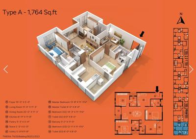Image of 1871 Sq.ft 3 BHK Apartment / Flat for sale in Anna Nagar, Chennai for Rs. 34613500