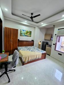 Bedroom Image of 380 Sq.ft 1 RK Builder Floor for rent in Sector 52 Gurgaon for Rs. 18000