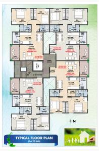 Floor Plan Image of 1042 Sq.ft 2 BHK Apartment / Flat for sale in Makhmalabad Nashik for Rs. 4199000