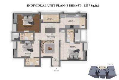 Image of 2058 Sq.ft 4 BHK Apartment / Flat for sale in DRA Infinique, Valasaravakkam, Chennai for Rs. 29200000
