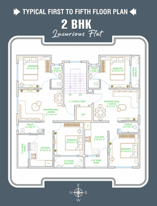 Floor Plan Image of 1100 Sq.ft 2 BHK Apartment / Flat for sale in Besa Nagpur for Rs. 4800000