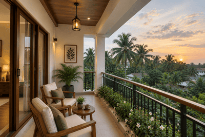 Balcony Image of 2000 Sq.ft 3 BHK Independent House for sale in Aranattukara Thrissur for Rs. 11800000