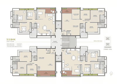 Image of 2438 Sq.ft 3.5 BHK Apartment / Flat for sale in Pal, Surat for Rs. 15300000