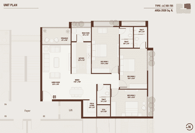 Image of 2520 Sq.ft 3 BHK Apartment / Flat for sale in Vogue Nirvana, Paldi, Ahmedabad for Rs. 16240000