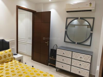 Bedroom Image of 700 Sq.ft 1 BHK Builder Floor for rent in Lajpat Nagar New Delhi for Rs. 56000