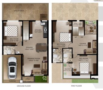Floor Plan Image of 2520 Sq.ft 3 BHK Villa for sale in Hari Om Sollitaire, Manipur Ahmedabad for Rs. 17000000