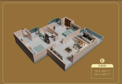 Image of 692 Sq.ft 2 BHK Apartment / Flat for sale in Alliance Skybrook Residences, Hatigaon, Guwahati for Rs. 4700000