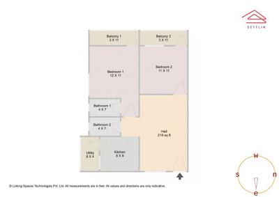 Image of 1050 Sq.ft 2 BHK Apartment / Flat for sale in Abhinaya Heights by Abhinaya Builders, Bellandur, Bengaluru for Rs. 11700000