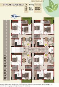 Image of 850 Sq.ft 2 BHK Apartment / Flat for sale in Kismatpur, Hyderabad for Rs. 5500000