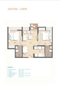 Image of 535 Sq.ft 2 BHK Apartment / Flat for sale in Lodha Crown Kolshet Tower 1, Thane West, Thane for Rs. 9300000