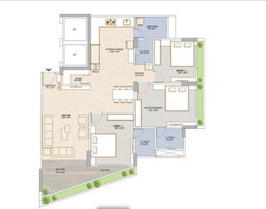 Image of 2358 Sq.ft 3 BHK Apartment / Flat for sale in Minolt Artham 97, Vaishno Devi Circle, Ahmedabad for Rs. 12500000