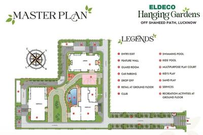 Image of 1914 Sq.ft 3 BHK Apartment / Flat for sale in Eldeco Hanging Gardens, Eldeco II, Lucknow for Rs. 16300000