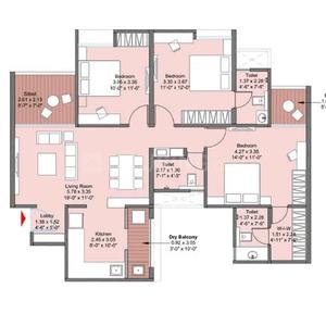 Image of 940 Sq.ft 3 BHK Apartment / Flat for sale in Sai Aishwaryam Future, Punawale, Pune for Rs. 8500000