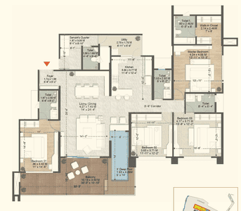 Image of 2874 Sq.ft 4.5 BHK Apartment / Flat for sale in Bramhacorp Sun Valley Phase 1, Bavdhan, Pune for Rs. 32800000