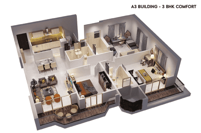 Image of 1677 Sq.ft 3 BHK Apartment / Flat for sale in Avon Vista, Balewadi, Pune for Rs. 15900000
