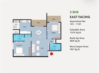 Image of 1373 Sq.ft 2 BHK Apartment / Flat for sale in Verdant Tropical Heights, Harlur, Bengaluru for Rs. 16500000