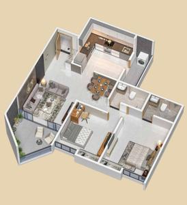 Image of 1061 Sq.ft 2 BHK Apartment / Flat for sale in Dolphin Palms, Ravet, Pune for Rs. 6899000