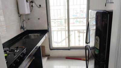 Kitchen Image of 650 Sq.ft 1 BHK Apartment / Flat for rent in Krishna Heights, Ghansoli Navi Mumbai for Rs. 43500