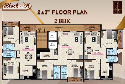 Floor Plan Image of 990 Sq.ft 2 BHK Apartment / Flat for sale in Rajakilpakkam Chennai for Rs. 7500000