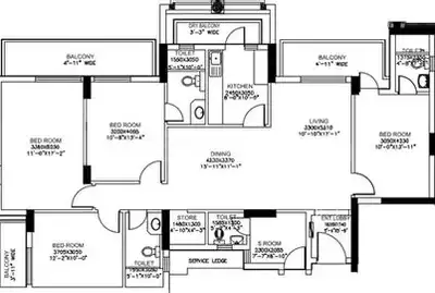 Image of 1929 Sq.ft 3 BHK Apartment / Flat for sale in DLF New Town Heights 1, Sector 86, Gurgaon for Rs. 21000000