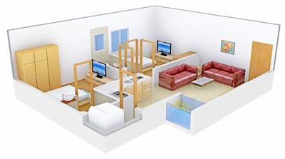 Floor Plan Image of 900 Sq.ft 2 BHK Apartment / Flat for sale in The Rise 1, Bhayli Vadodara for Rs. 2100000